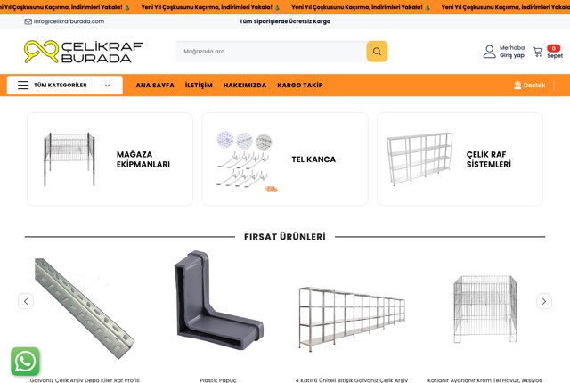 Çelik Raf Burada — Shopify